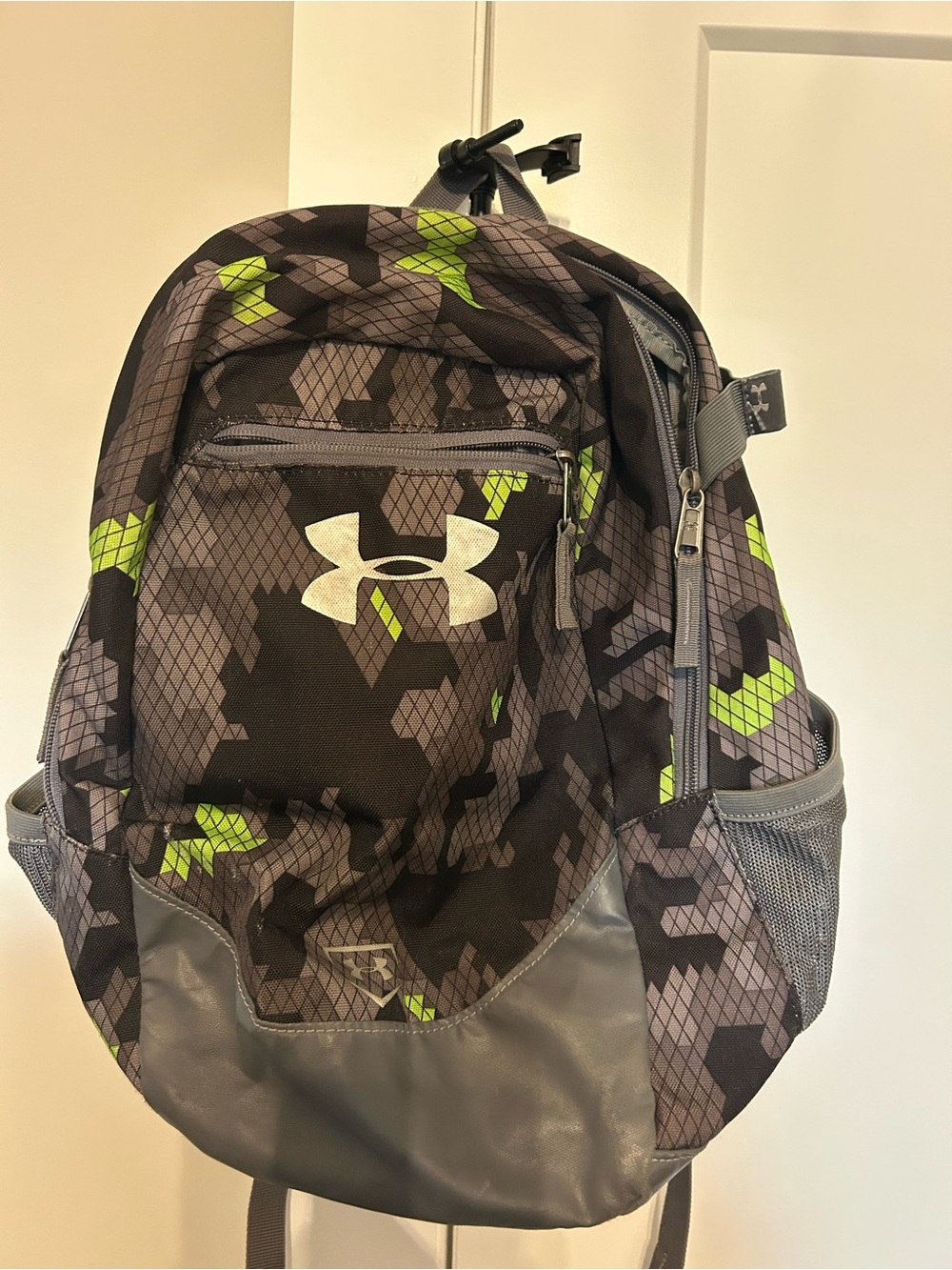 Under Armour Men's Gray Camo Backpack with Lime Accents